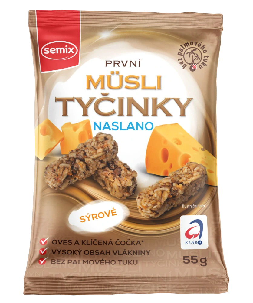 Müsli tyčinky naslano – sýrové, bez lepku
