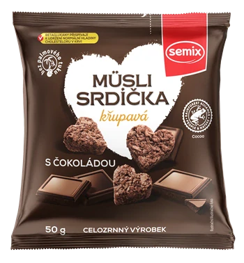 Müsli srdíčka – čokoláda