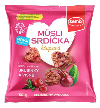 Müsli srdíčka – klikva a višeň