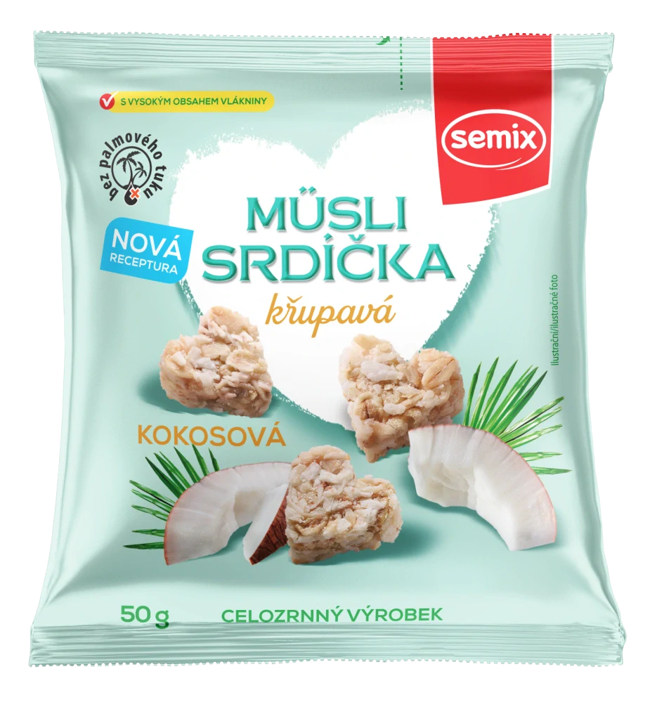 Müsli srdíčka – kokosová