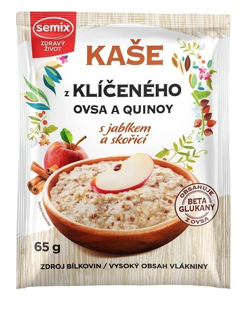 Kaše z klíčeného ovsa a quinoy – jablko a skořice