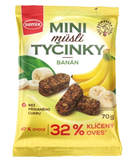 Mini müsli tyčinky – banán, bez lepku
