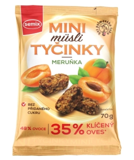 Mini müsli tyčinky s meruňkami, bez lepku