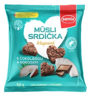 Müsli srdíčka – čokoláda a kokos