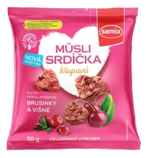 Müsli srdíčka – klikva a višeň